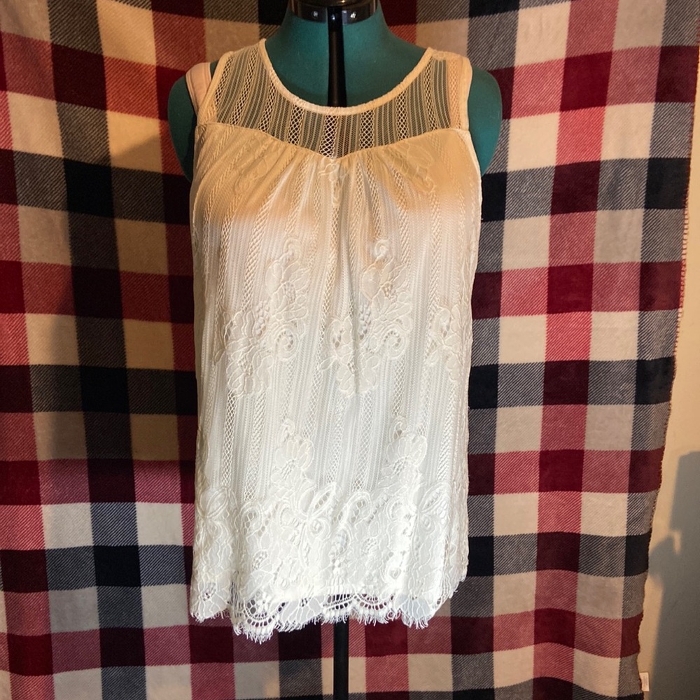 lace white tank top